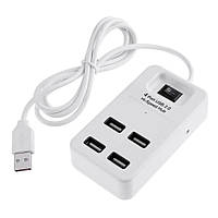 Концентратор хаб P-1601 (с выключателем, 4xUSB 2.0) White (95505)