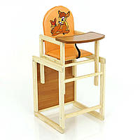 Детский деревянный стульчик для кормления ТМ "Мася" №2045 - "Оленёнок Бэмби" Оражевій
