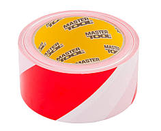 Стрічка сигнальна MASTERTOOL 50 мм 100 м біло-червона 77-7100
