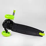 Дитячий триколісний самокат Best Scooter LK-70111, зі світними колесами та платформою, Салатовий, фото 6