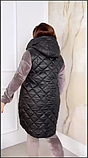 Жилет стьобаний жіночий із капюшоном, фото 4