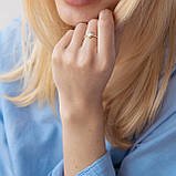 Золота каблучка "Клевер" із фіанітами к07007, фото 6
