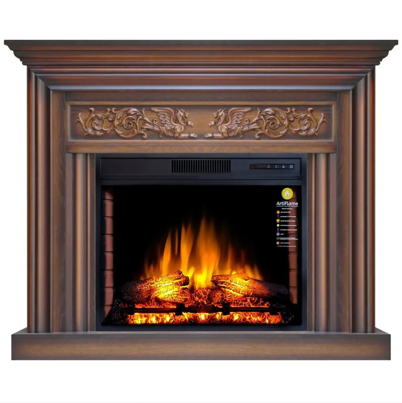 Камінокомплект Електрокамін ArtiFlame Monferrato AF28S Дуб Антик (зі звуком) Електричний 3D Камін