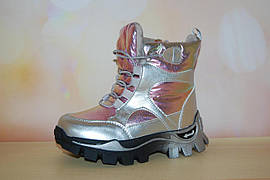Дитяче зимове взуття Clibee Польща 11322 Для дівчаток Сріблястий Розмір 28