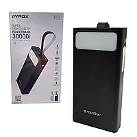 Power bank SYROX PB115 30000 mAh. Универсальная мобильная батарея. Мощный повербанк 30000, Черный