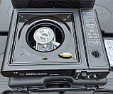 Портативна газова плита Rudyy з адаптером у кейсі + 4 балони, фото 3