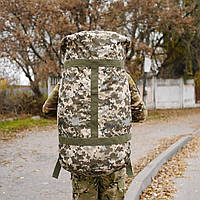Баул армейский рюкзак, сумка-баул тактическая, баул военный, баул зсу, Баул 120 литров пиксель