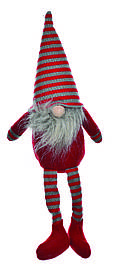 Фігурка новорічна "Леприкон" Jumi, текстильний, червоний з сірим, 32  см 3963