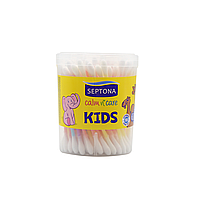 Ватные палочки Septona в круглом боксе KIDS 100 шт