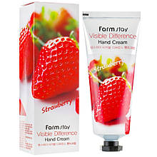 Крем для рук з полуницею Farmstay Visible Difference Hand Cream Strawberry 100 мл (8809636280464)