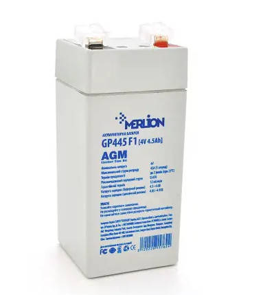 Аккумулятор: 4 V 4,5 Ah (для весов, фонарей, радиоприемников) MERLION ...