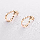 Сережки-пусети "Капельки" у жовтому золоті 
1.4*1.0 см см см см см06317, фото 2