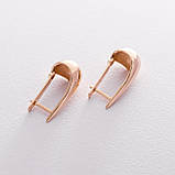 Середні сережки Скромність у червоному золоті 
3.1 см 06420, фото 2