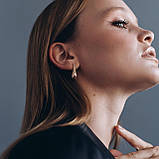 Середні сережки Скромність у червоному золоті 
3.1 см 06420, фото 6