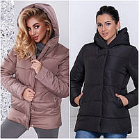 Зимняя женская куртка плащевки с наполнителем силикон +200 размеры норма и полубатал