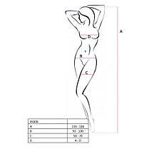 Бодістокінг Passion BS008 white, комбінезон, імітація панчіх і пояси, фото 4