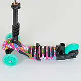 Самокат триколісний 5в1 Best Scooter 43702 Бірюзовий, із сидінням і ручкою, кошиком, фото 3
