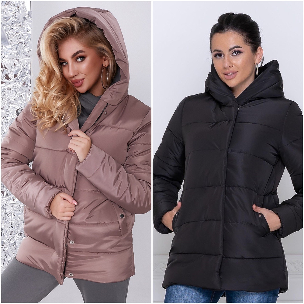 Зимова жіноча куртка з плащової тканини з наповнювачем силікон +200 розміри норма та полубатал