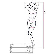 Бодістокінг Passion BS032 white, комбінезон, топ і велика сітка, фото 4