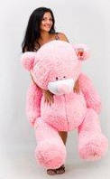 Большой розовый плюшевый красивый мишка 140 см, Качественный нежный медведь игрушка на подарок для любимой