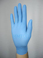Перчатки одноразовые нитриловые безпудровые, M, 1уп. -100шт, синие