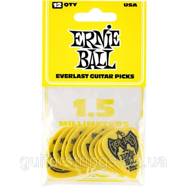 Медіатори Ernie Ball 9195 Everlast Delrin Picks Yellow 1.50 mm 12-Pack