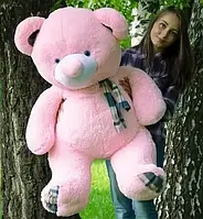 Мягкий пушистый медведь 130 см розовый, Плюшевый большой красивый качественный мишка для любимой девушки