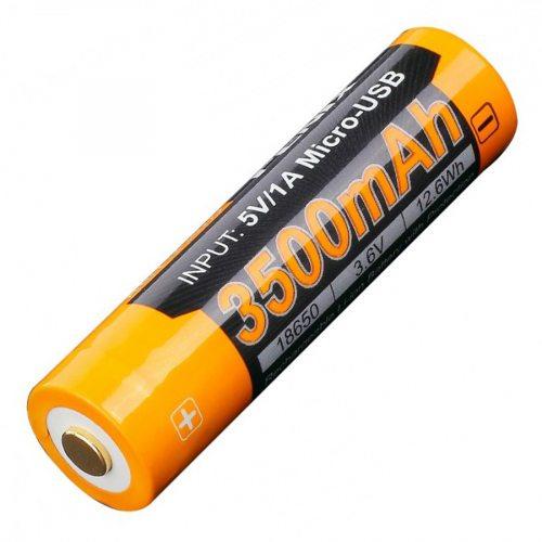 Акумулятор 18650 Fenix 3500 mAh ARB-L18-3500U micro usb зарядка