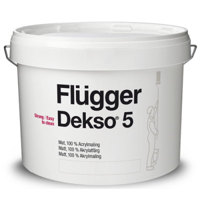 Акрилова фарба для стін особливо міцна Flugger Dekso 5, відро 9,1л