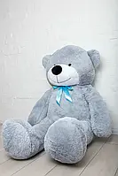 Большой серый мишка 120 см, Плюшевый красивый медведь игрушка на качественный крутой подарок для любимой
