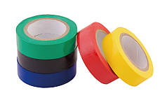 Набір стрічок ізоляційних MASTERTOOL 17 мм 10 м 5 шт. синя/червона/жовта/зелена/чорна 44-9000