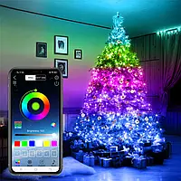 Розумна світлодіодна гірлянда RGB для ялинки та новорічного декору (керування кольору з телефона) 20 м 200 LED
