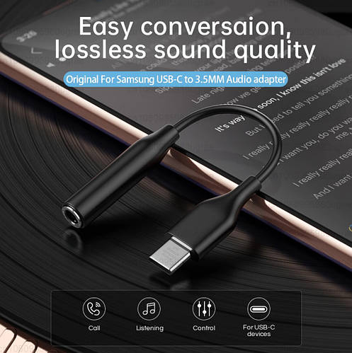 Купить Переходник адаптер USB Type-C на AUX штекер 3.5мм Samsung Galaxy ...