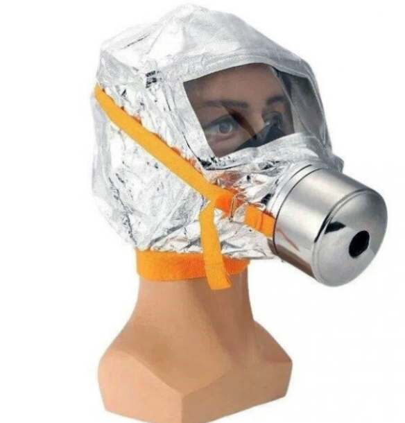 Маска противогаз из алюминиевой фольги, панорамный противогаз Fire mask защита головы от радиации, SL1 - фото 1 - id-p1707861354