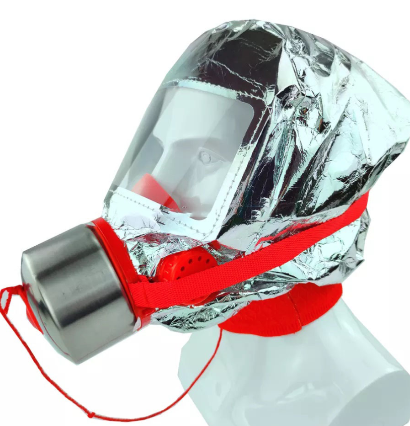 Маска противогаз из алюминиевой фольги, панорамный противогаз Fire mask защита головы от радиации, SL4 - фото 5 - id-p1707861357
