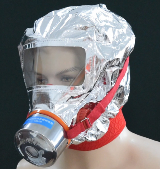 Маска противогаз из алюминиевой фольги, панорамный противогаз Fire mask защита головы от радиации, SL18 - фото 6 - id-p1707861371