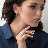 Золоті сережки "Клівер" (онікс) с06278, фото 2