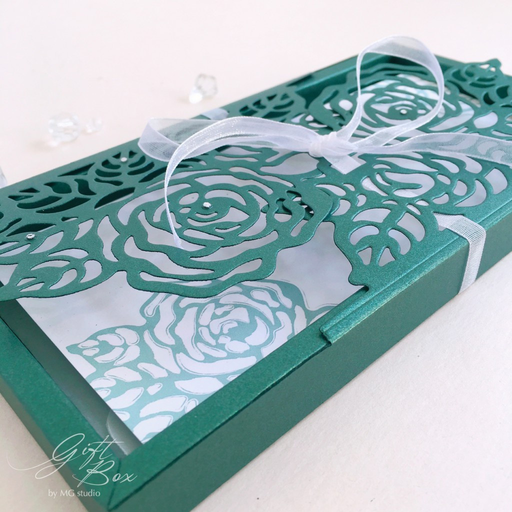 Gift box Rose изумрудный Конверт для денежного подарка на день рождения женщины, девушки - фото 4 - id-p1689536852