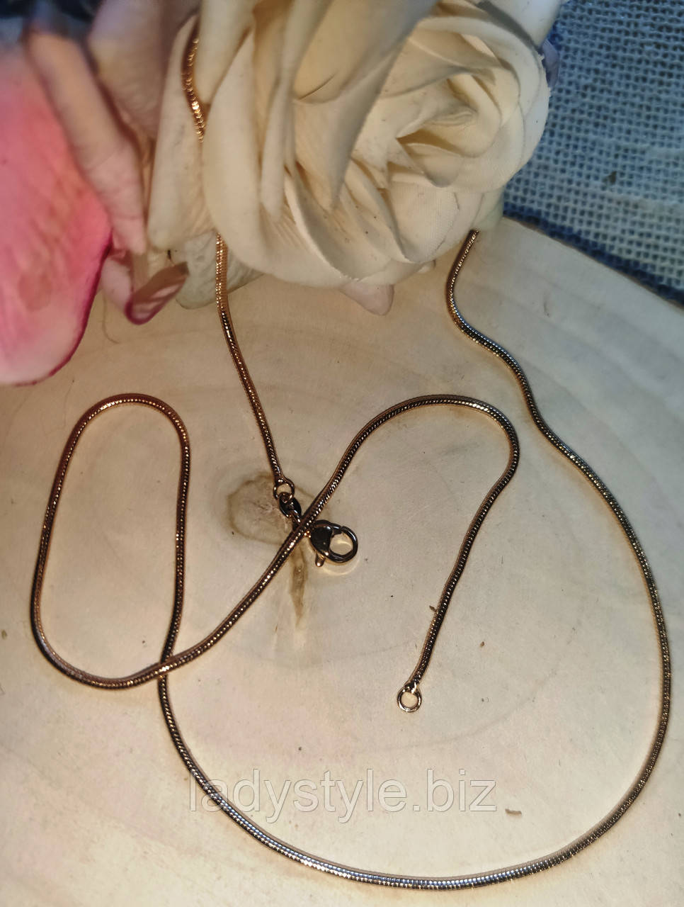 Ланцюжок позолочений із змійкою 50 см від студії LadyStyle.Biz, фото 1