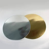 Подложка для торта круглая золотого и серебрянного цвета D 300 мм (уп 20 шт) Empire 0291
