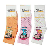 Высокие детские носочки с рисунками деми носки для девочки BROSS