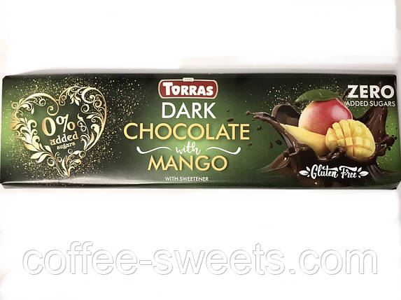Шоколад чорний із манго Торрас Torras Zero Dark Mango 300 г Іспанія, фото 1