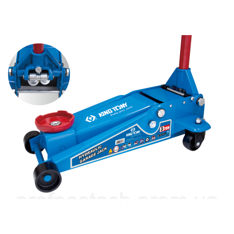 Домкрат гідравлічний підкатний вантажопідйомність 3 т (H: 130-465 MM)