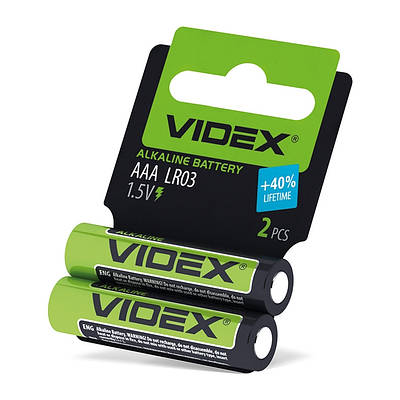 Батарейки Videx лужні LR03/AAA 2шт