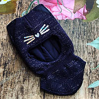 Зимова шапка шолом із вушками для дівчинки