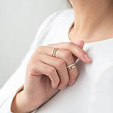 Золота каблучка на дві фаланги з фіанітами 
к05510, фото 5