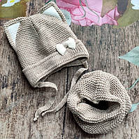 Зимовий комплект для дівчинки шапка + хомут Grans (Польща).