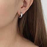 Золоті сережки-кільця з фіанітами, діаметр: 
17 мм с05021, фото 2