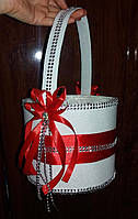 Свадебная корзинка для лепестков роз арт. Кор-3 Красный