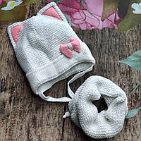 Зимовий комплект для дівчинки шапка + хомут Grans (Польща).